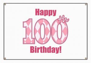 Happy 100th Birthday Banners Happy 100th Birthday Pink Argyle Banner by Mightybaby