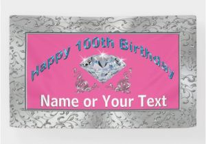 Happy 100th Birthday Banners Personalized Happy 100th Birthday Banner for Her Zazzle