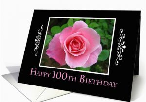 Happy 100th Birthday Quotes Happy 100th Birthday Classic Pink Rose Scrolls On Black