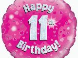 Happy 11th Birthday Girl 18 Inch Happy 11th Birthday Pink Foil Balloon Balloon Market