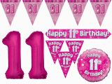 Happy 11th Birthday Girl Pink Age 11 Happy 11th Birthday Party Decorations Banners