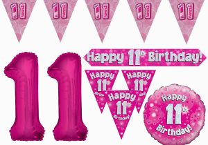 Happy 11th Birthday Girl Pink Age 11 Happy 11th Birthday Party Decorations Banners
