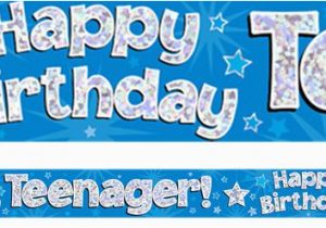Happy 13th Birthday Banner Blue Teenager Birthday Banners 13th 16th Party Delights