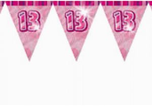 Happy 13th Birthday Banner Pink 13th Birthday Party Pink themed Supplies Party Delights