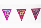 Happy 13th Birthday Banner Pink Happy 13th Birthday Flag Bunting Age Girls Pink Teenager