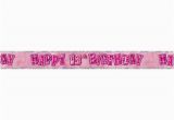 Happy 13th Birthday Banner Pink Pink Age 13 Happy 13th Birthday Party Decorations Banners