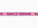 Happy 13th Birthday Banner Pink Pink Age 13 Happy 13th Birthday Party Decorations Banners