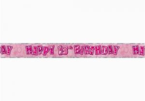 Happy 13th Birthday Banner Pink Pink Age 13 Happy 13th Birthday Party Decorations Banners