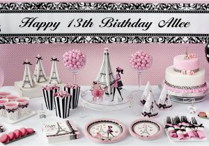 Happy 13th Birthday Decorations Pink Paris 13th Birthday Party Supplies Party City