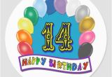 Happy 14th Birthday Banners 14th Birthday Gifts with assorted Balloons Design Sticker