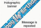 Happy 14th Birthday Banners Amazon Com 9ft Blue Silver Stars Holographic Happy 14th