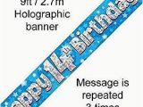 Happy 14th Birthday Banners Amazon Com 9ft Blue Silver Stars Holographic Happy 14th