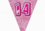 Happy 14th Birthday Banners Pink Age 14 Girls Happy 14th Birthday Banner Balloons
