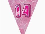 Happy 14th Birthday Banners Pink Age 14 Girls Happy 14th Birthday Banner Balloons