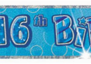 Happy 16th Birthday Banner Pink 16th Birthday Glitz Blue 12ft Prism Banner Novelties