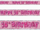 Happy 16th Birthday Banner Printable 12ft Happy 16th Birthday Pink Sparkle Prismatic Party Foil