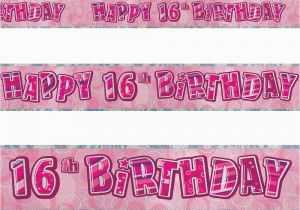 Happy 16th Birthday Banner Printable 12ft Happy 16th Birthday Pink Sparkle Prismatic Party Foil