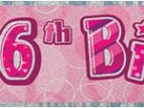 Happy 16th Birthday Banner Printable Birthday Pink Glitz 16th Birthday Banner