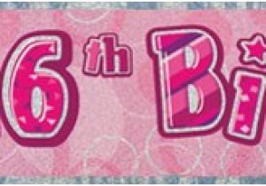 Happy 16th Birthday Banner Printable Birthday Pink Glitz 16th Birthday Banner