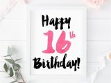 Happy 16th Birthday Banner Printable Happy 16th Birthday 16th Birthday Print Birthday