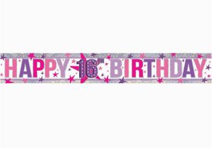 Happy 16th Birthday Banners Happy 16th Birthday Pink Banner 2 7m