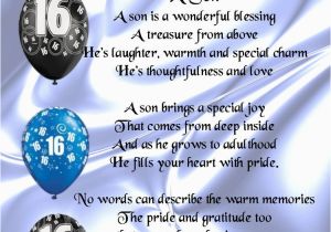 Happy 16th Birthday Quotes for son Personalised Poem Print 16th Birthday son Poem Ebay