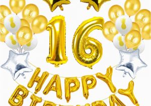 Happy 16th Birthday son Banner Happy 16th Birthday Banner Confetti Balloon for Sweet 16