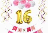 Happy 16th Birthday son Banner Sweet Girl 16th Birthday Party Decoration Kit Happy