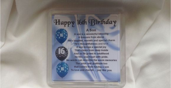 Happy 16th Birthday son Quotes Personalised Coaster son Poem 16th Birthday Design