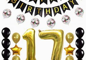 Happy 17th Birthday Banners Amazon Com 17th Birthday Decorations Party Supplies Happy