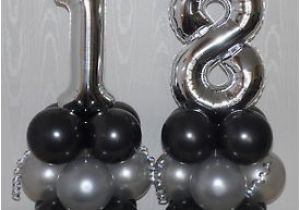 Happy 18th Birthday Balloon Banner 18th Birthday Age 18 Silver Party Foil Balloon Display