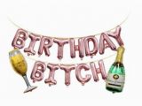 Happy 18th Birthday Balloon Banner Birthday Bitch Party Banner Rose Gold Birthday Decorations