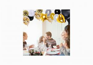 Happy 18th Birthday Balloon Banner Brt Black and Gold Party Decorations 90pcs Happy Birthday