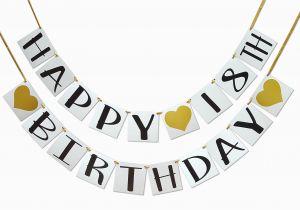 Happy 18th Birthday Banner Free Amazon Com Gold Happy Birthday Cake topper 18th Number