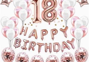 Happy 18th Birthday Banner Rose Gold 18th Birthday Party Decorations Amazon Com