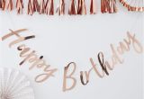 Happy 18th Birthday Banner Rose Gold Rose Gold Birthday Banner Birthday Party Supplies and