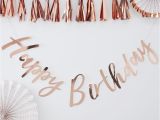 Happy 18th Birthday Banner Rose Gold Rose Gold Birthday Banner Birthday Party Supplies and