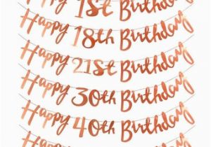 Happy 18th Birthday Banner Rose Gold Rose Gold Birthday Etsy