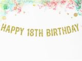 Happy 18th Birthday Banners Printable Happy 18th Birthday Glitter Banner 18th by Papersupplystation