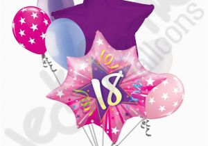 Happy 18th Birthday Flowers 7 Pc Happy 18th Birthday Pink Star Burst Balloon Bouquet