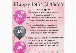 Happy 18th Birthday to My Daughter Quotes Daughter Poem 18th Birthday Notepad Zazzle Co Uk