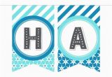 Happy 1st Birthday Banner Blue Printable Birthday Banner In Blues Gray Especially Paper