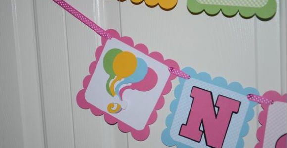 Happy 1st Birthday Banner Etsy Balloons Happy 1st Birthday Name Banner by Lisamardesigns