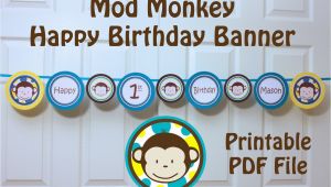 Happy 1st Birthday Banner Tesco Mod Monkey Banner Happy 1st Birthday Banner with Name