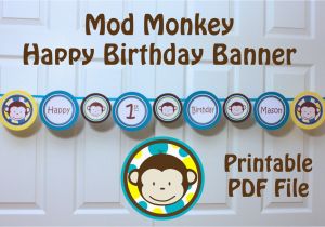 Happy 1st Birthday Banner Tesco Mod Monkey Banner Happy 1st Birthday Banner with Name