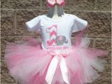 Happy 1st Birthday Girl Outfits Girls Cute Baby Pink Elephant Chevron Birthday Quick