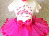 Happy 1st Birthday Girl Outfits Princess Crown Hot Pink Girl 5th Birthday Tutu Outfit