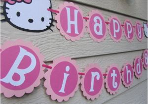 Happy 1st Birthday Hello Kitty Banner Items Similar to Hello Kitty Happy Birthday Banner Pink