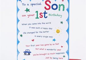 Happy 1st Birthday Quotes for son Birthday Card son First Birthday Only 89p