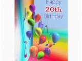 Happy 20th Birthday Cards Happy 20th Birthday Balloon Wall Zazzle